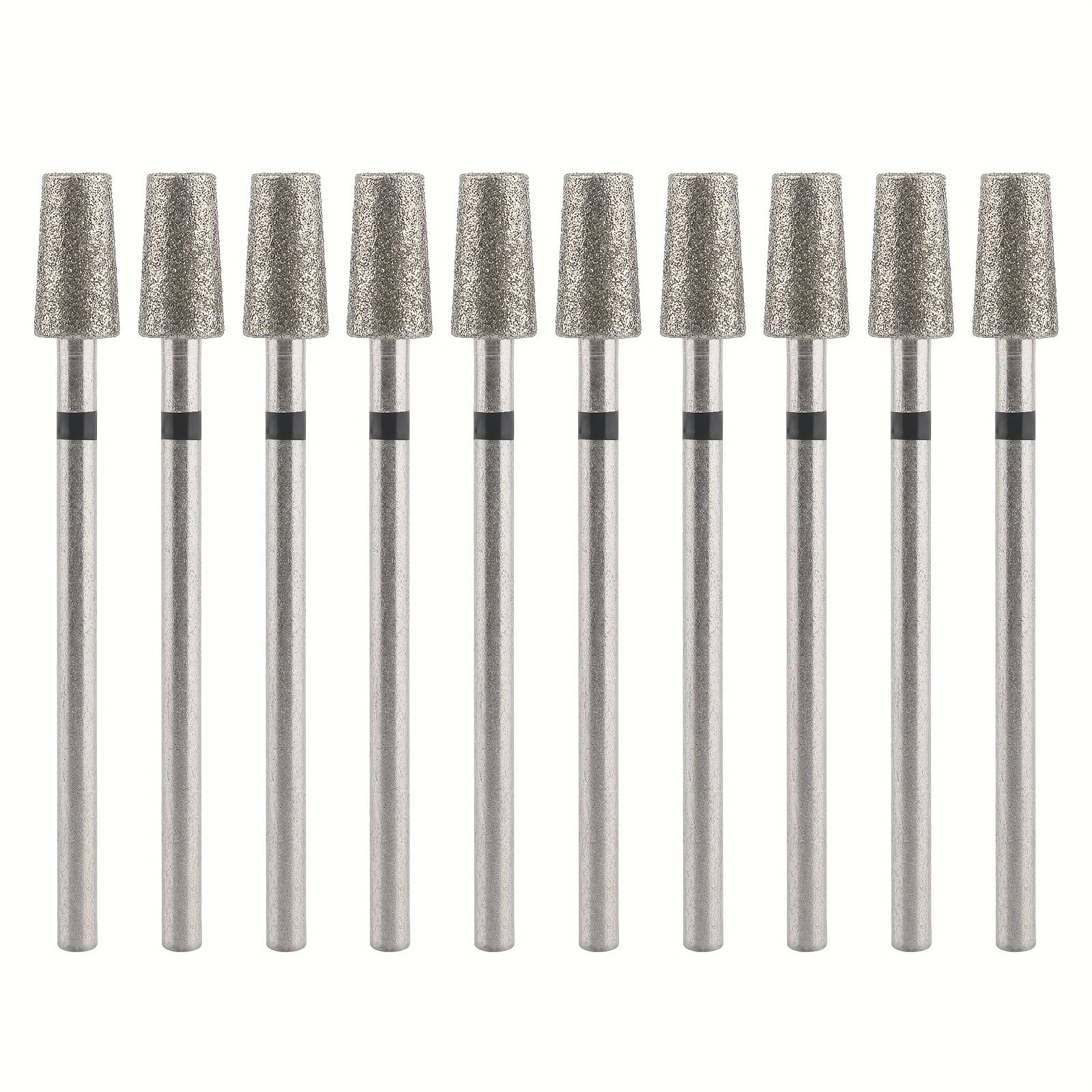 TEMU 10pcs Set Of Nail Drill Bits, Conical Cuticle Drill Bits, Professional Electric Nail File Safety Bits For Removing Dead Skin, Cuticles, And Acrylic Nails