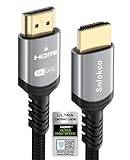 Sniokco 10K 8K 4K HDMI 2.1 Kabel 7.62M Certifierad 48Gbps Ultra Hög Hastighet HDMI® Kabel 0.01ms 4K 240Hz 165Hz 120Hz 8K 60Hz eARC Netflix HDCP 2.3 2.2 DTS:X HDR10+ TV Monitor Projektor Roku PS5 X-box