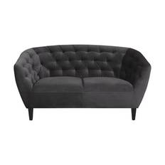 CASA Living Ria Sofa - H 78 x B 150 x D 84 cm - Velour - Mørkegrå