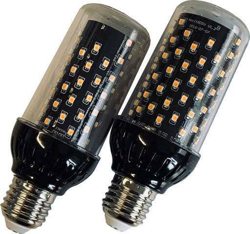 10 stk Flammepære E27 3W 1830K 300 lumen, sort/klar