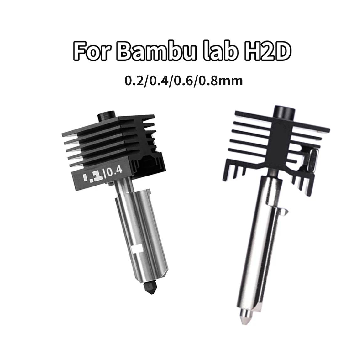 Original H2D H2S H2C Hotend Kit For Bambu Lab Fast Speed Hot End Assembly 0.2/0.4/0.6/0.8mm Hardened steel Nozzle 3D PrinterPart