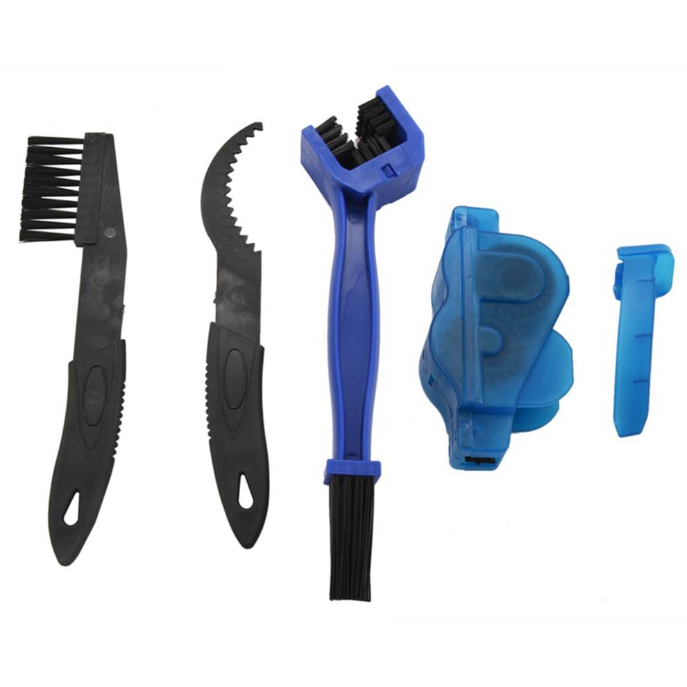Bike Chain Scrubber, 4-Piece Portable Mountain Bike Chain Washer Cleaner Tool Quick Bicycle Clean Brush Kit for Cycling Bike, Road Bike, Mountain