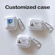 1 st anpassad text och Apple Design AirPods 1/2, AirPods Pro, AirPods 3, AirPods 4 hörlursfodral - Genomskinlig (AirPods1/2,AirPods Pro,AirPods 3,AirPods Pro (2nd generation),AirPods 4)