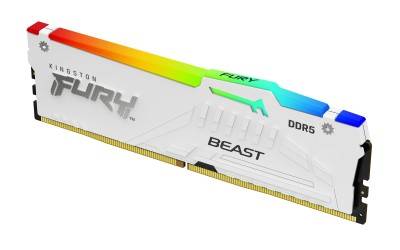 32 GB (1x32GB) DDR5-6000 Kingston FURY Beast White RGB CL30, AMD EXPO - Vit