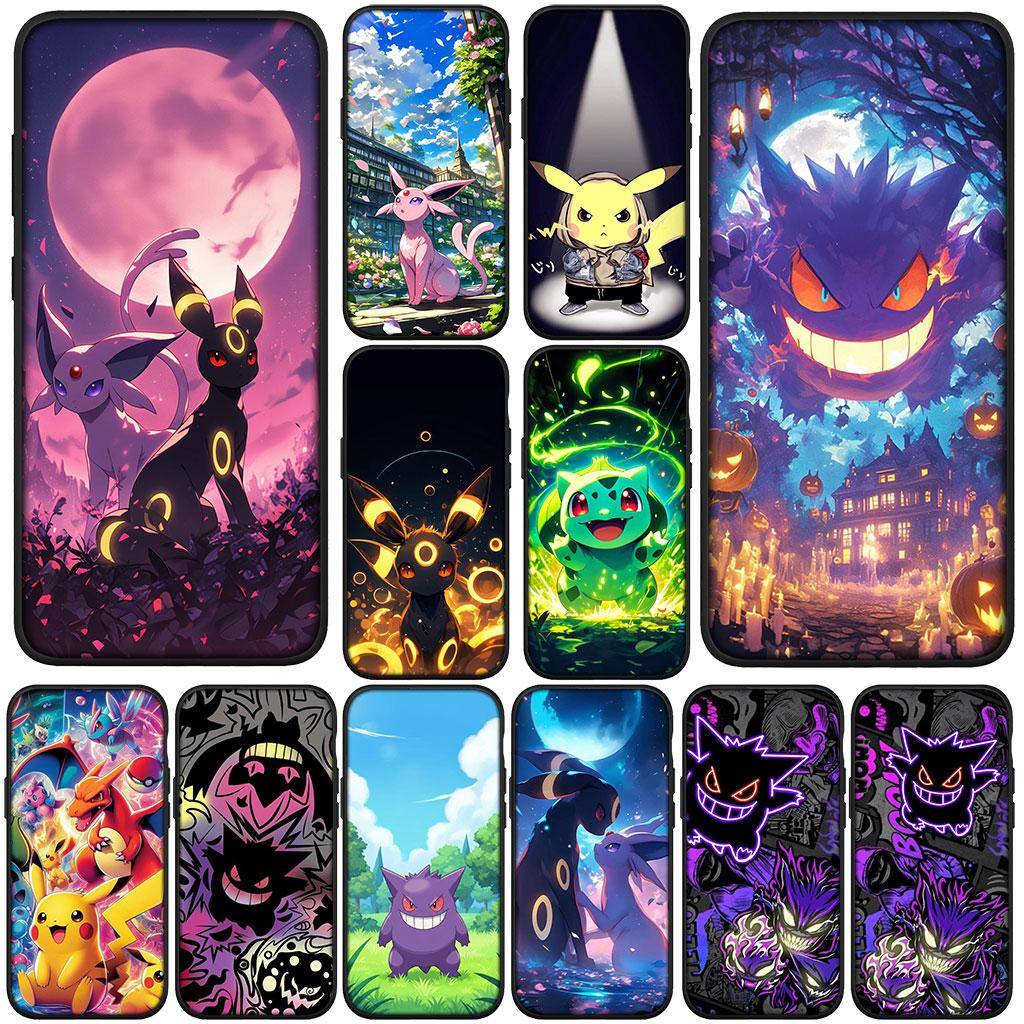 P-Pokemons GO Gengar P-Pikachus Fodral för Apple iPhone 17 16 Plus 13 12 Pro Max Mini X XR ProMax 16E 15+ 16Plus Air Case