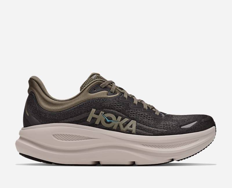 HOKA Bondi 9 Schuhe für Herren in Black/River Rock Grey Größe 43 1/3 | Straße