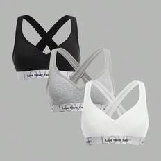 3st Tween Girls Active Casual Letter Print Trådlös Bralette Set med avtagbara kuddar och crossover-remmar - Multifärgad (8Y,9Y,10Y,11Y,12Y)