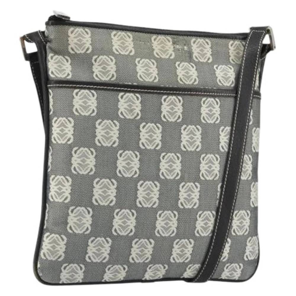 Loewe Pre-owned Pre-owned Canvas Shoulder Bag - Vintage - Dame - Grå - ONE SIZE - Uld