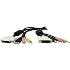 StarTech.com 1,8 m 4-i-1 USB Dual Link DVI-D KVM-switch kabel med ljud och mikrofon