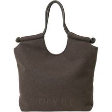 DAY ET Woolen Tote Dam Stl. - Axelremsväskor Från Magasin - Chocolate Melange (One Size)