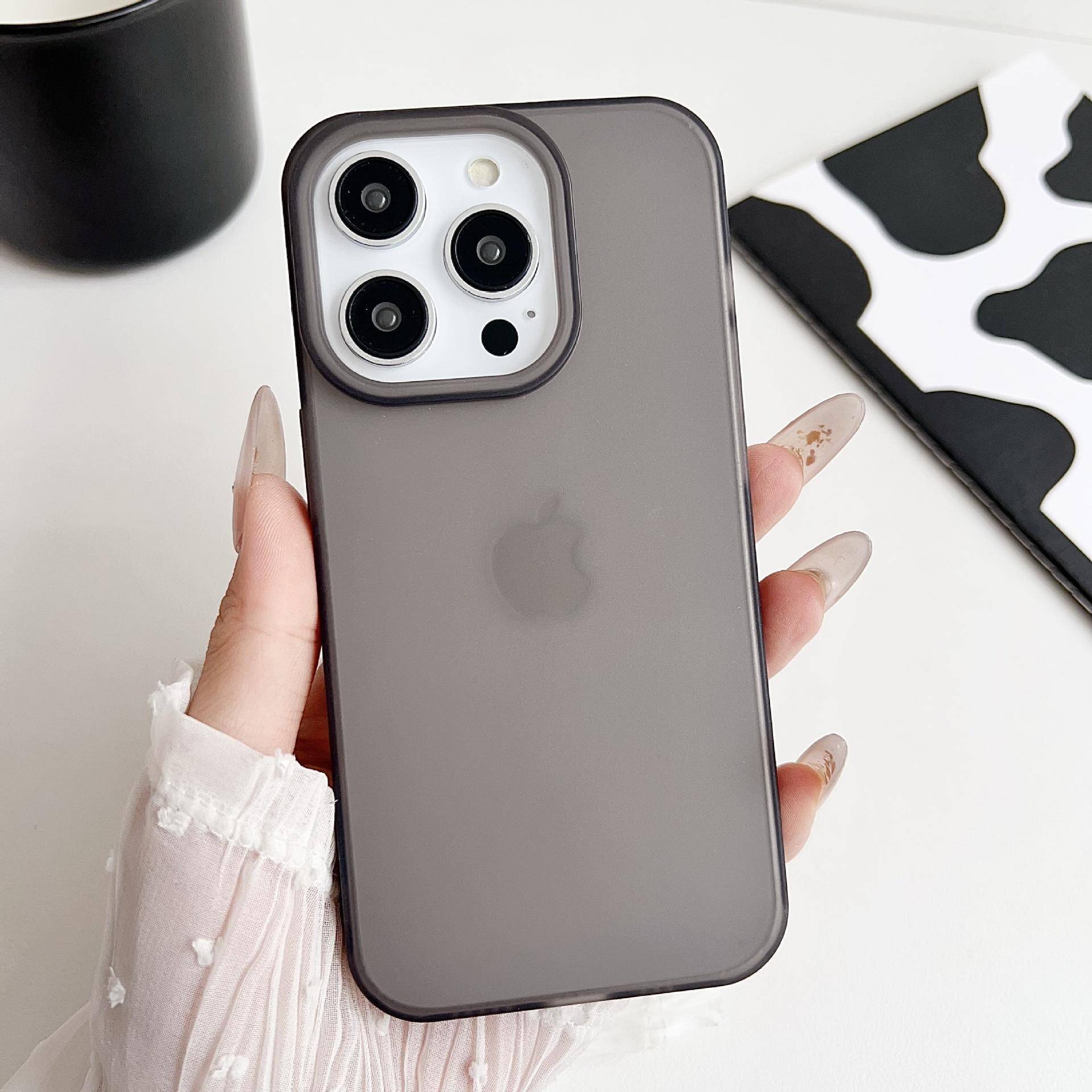 Ultratunt Isdimma iPhone 16 Promax Matt Telefon Mjukt Skal Lämpligt för Apple 15/14/13 Stort Hål Skyddsfodral Apple 16