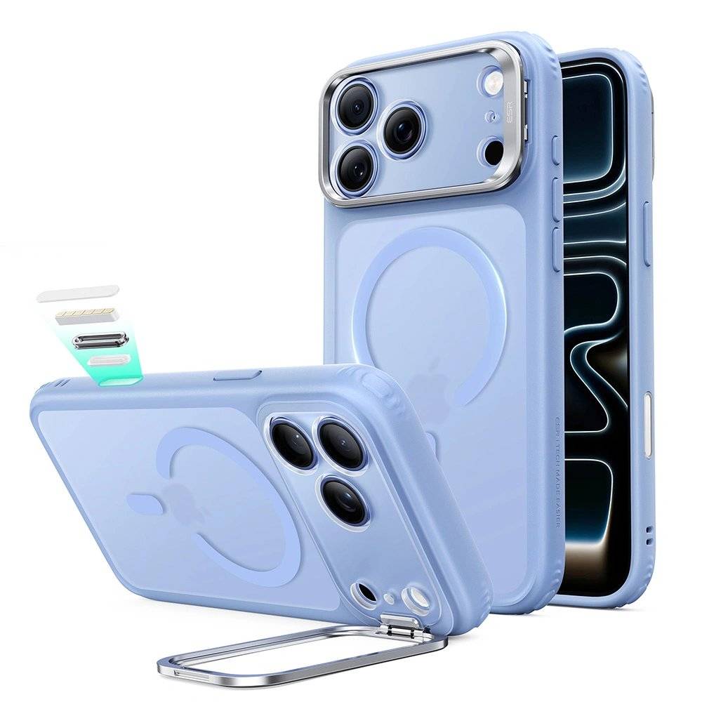ESR Classic Kickstand HaloLock MagSafe iPhone 17 Pro Max Frosted Light Blue