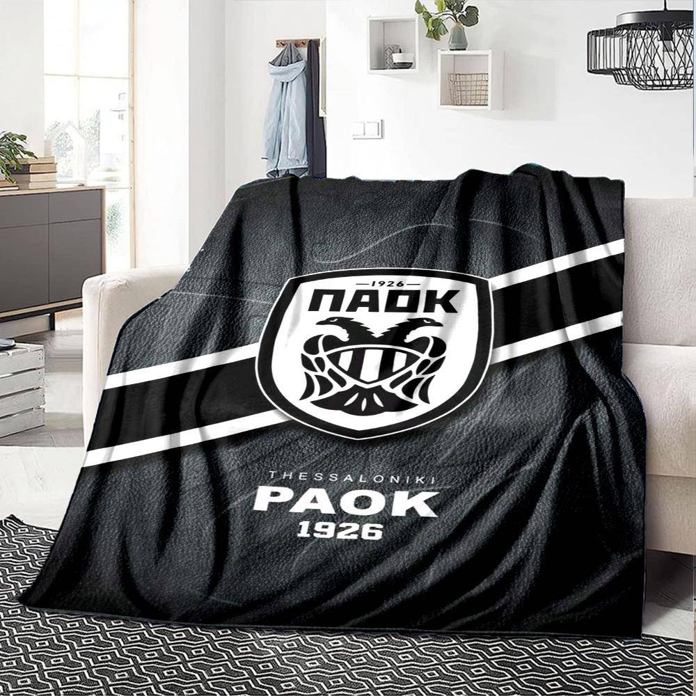 PAOK Tryckt Flanelldyna Högkvalitativ Varm Bekväm Pläd för Alla Årstider Perfekt för Gåvor Heminredning