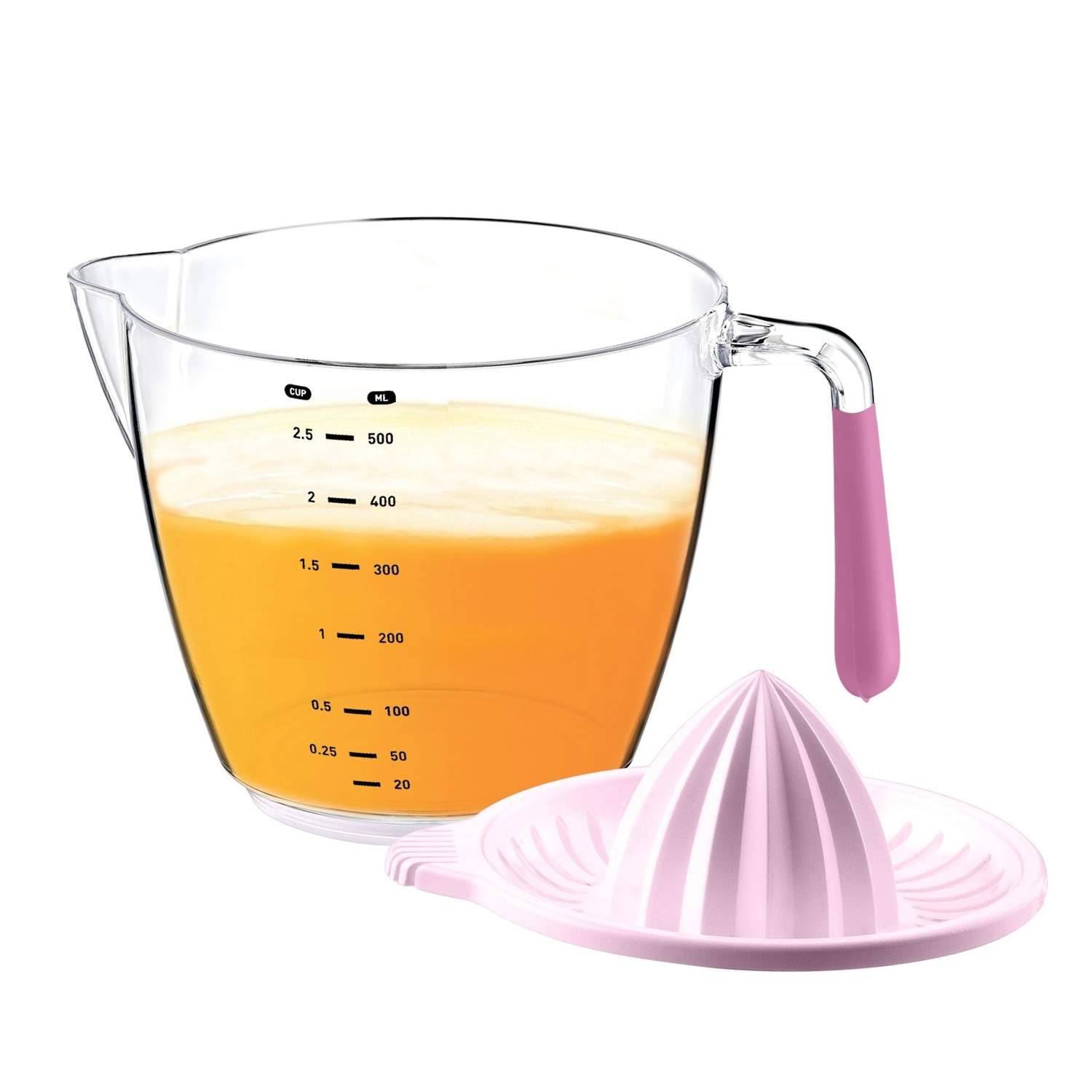 Herzberg Citruspress & mätskål lila