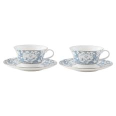 NARUMI Cup Saucer Set Milano Bianca 210cc Blue Floral Pattern Plum Blossom Pair Cup Saucer Cute Stylish Present Gift Boxed Tea/Coffee & 52536-21800