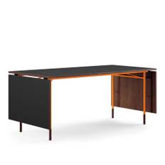 House of Finn Juhl - Nyhavn Dining Table, With Extensions, Walnut, Orange Steel - Spiseborde - Finn Juhl - Orange,Træ farvet,Sort - Metal/Træ