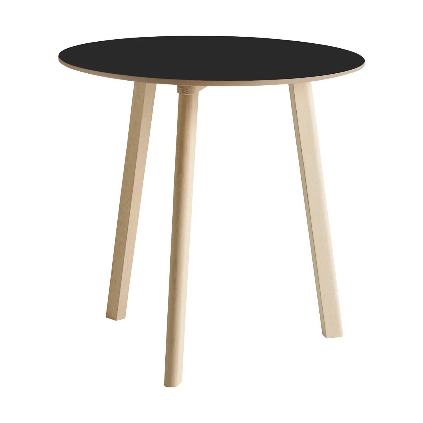 HAY CPH220 Deux 2.0 bord Ø75 cm Black laminate-untreated beech.