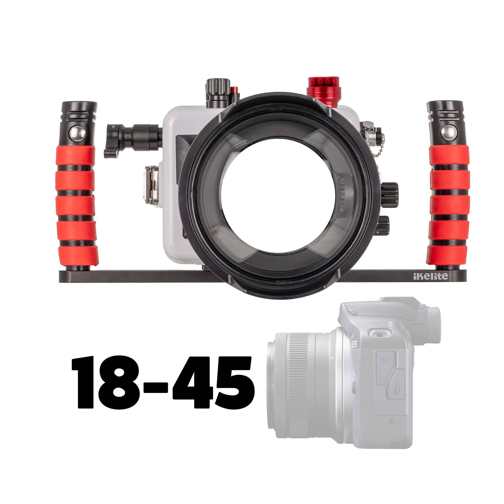 200DLM/D Underwater Housing for Canon EOS R100 with 18-45mm & 10-18mm Lenses [Fiber Optic Update]