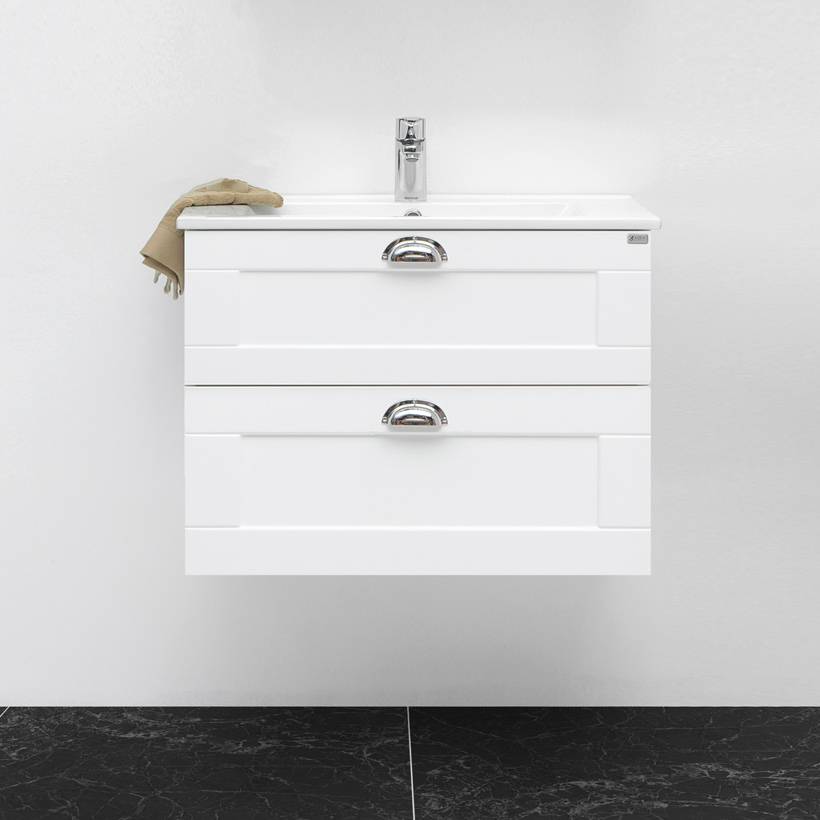 4aqua kommod slim h vit matt med ramlucka
