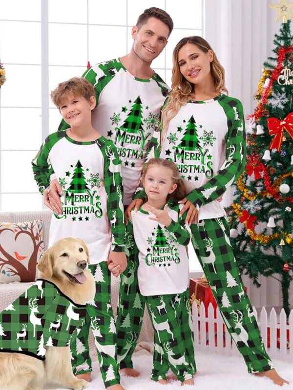 Family Matching Christmas Pajamas Plaid Holiday Set - green / XXL