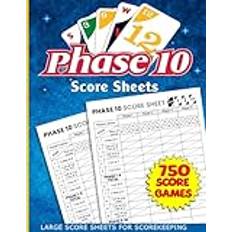 phase 10 score sheets: 130 phase 10 card game ,phase 10 card game for adults, phase 10 dice game with size 8.5 x 11 inches.