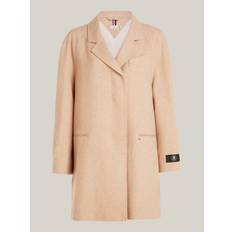 SMD Wool Blend Short Oversized Coat, Beige