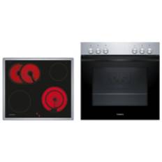 Constructa CX5HS608, Set Einbau-Backofen und Elektrokochfeld herdgesteuert, mit Rahmen aufliegend, Schwarz, mit 5 Jahren Garantie!