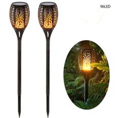 Udendørs LED lampe med solceller - 96 LED lys - Vandtæt