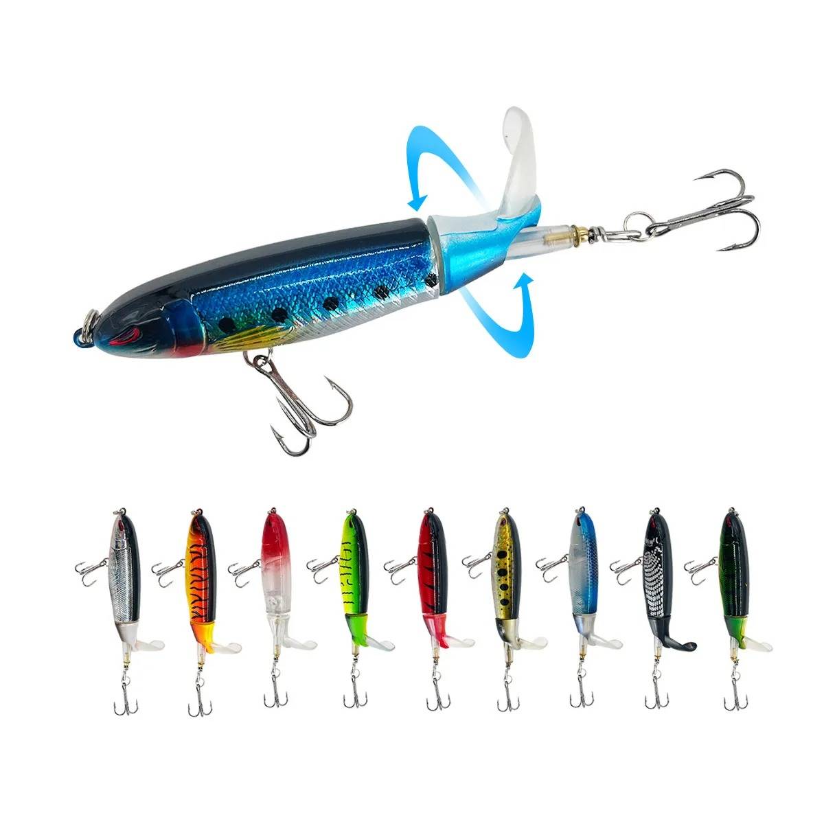 13g/15g/35g  Topwater Fishing Lure Whopper Popper Artificial Bait Hard Plopper Soft Rotating Tail Fishing Tackle Fishing Bait