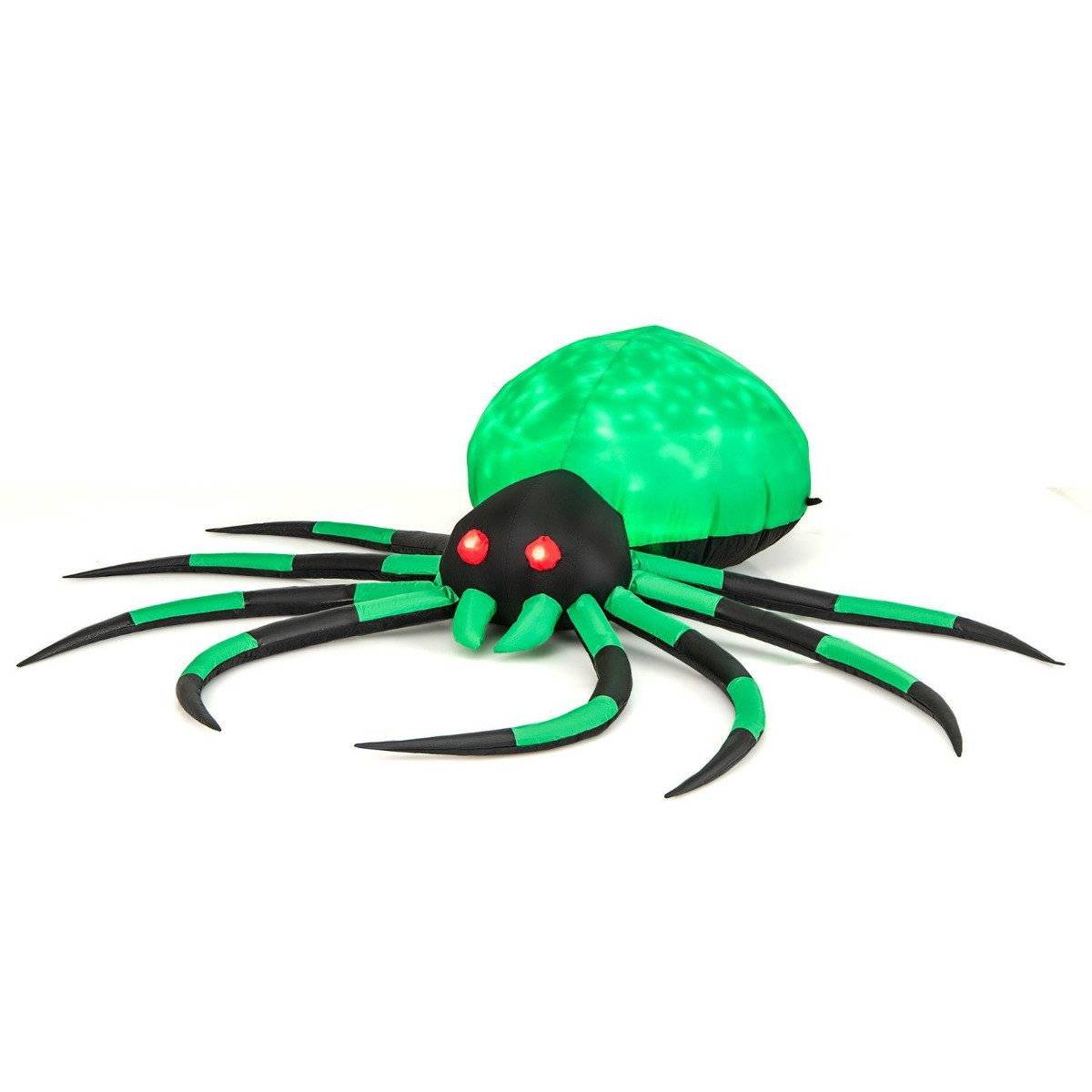 Oppustelig Halloween-edderkop – Roterende LED-lys, 200 cm