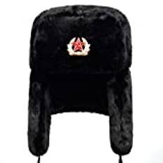 BZNOO Rysk Ushanka-hatt rysk bombermössa utomhus varma öronmuffar män och kvinnor universell vinter skidkepsar militär märke förtjockade hattar