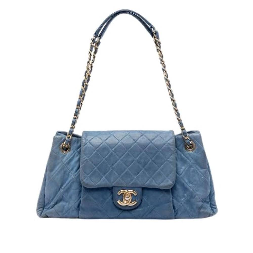 Chanel Vintage Pre-owned Laeder chanel-tasker - Vintage - Dame - Blå - ONE SIZE -