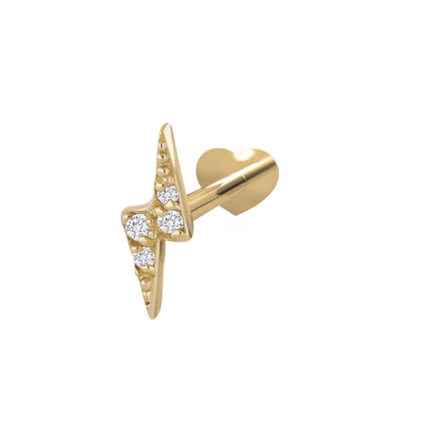 PIERCE52 585 14 kt. Guld labret, hvid 0,022 ct diamanter og blank overflade fra Nordahl