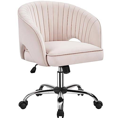Yaheetech Homeoffice Stuhl Schminkstuhl mit Schaukelfunktion, Cremeweiß