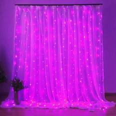 1 st 16,4/32,8 fot inomhusrumsdekor rosa ljus LED-ljusslinga, batteridriven, innergård, träd, sovrum dekorativ ljusslinga, lämplig för bröllop, födels (Batterityp 10M 80LED,Batterityp 5M 50LED)
