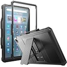 MoKo Case Fits Amazon Fire Max 11 Tablet (13th Generation, 2023 Release) 11" - [Heavy Duty] Full Body Rugged Cover Stand Case for Kindle Fire 11 Tablet with Built-in Screen Protector, Black