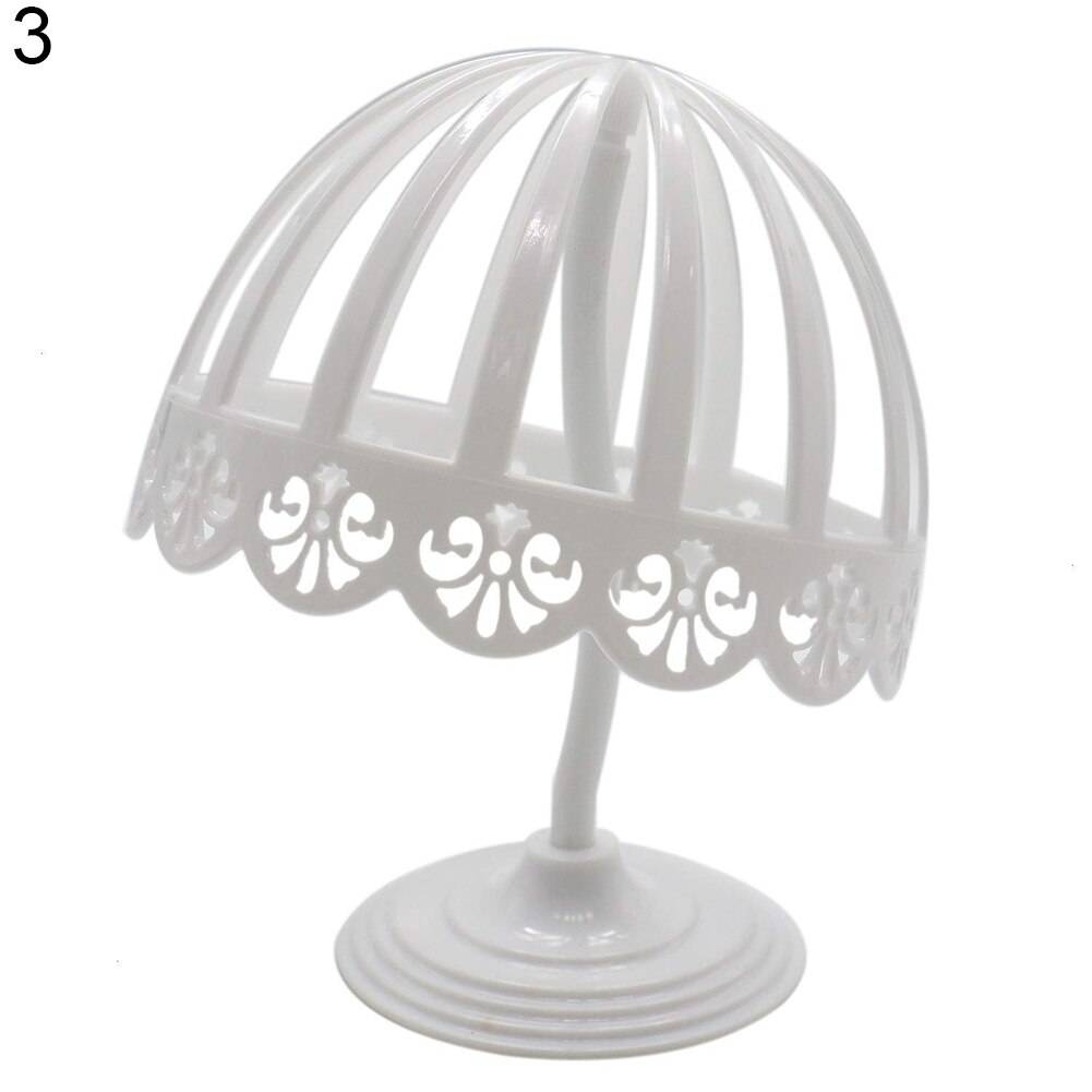 Avtagbar vit färg peruk står vikbar slitstark hår peruk hatt salong modell dummy huvudhållare stativ display styling verktyg - 3