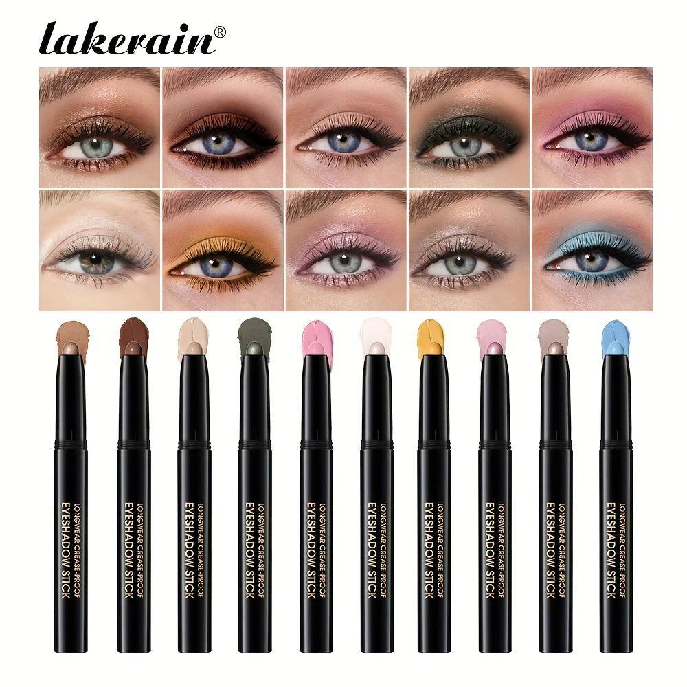 12 färger ögonskuggspenna stift skimrande och matt vattentät metallisk glitter ögonskugga highlighter penna ögonskugga kosmetika