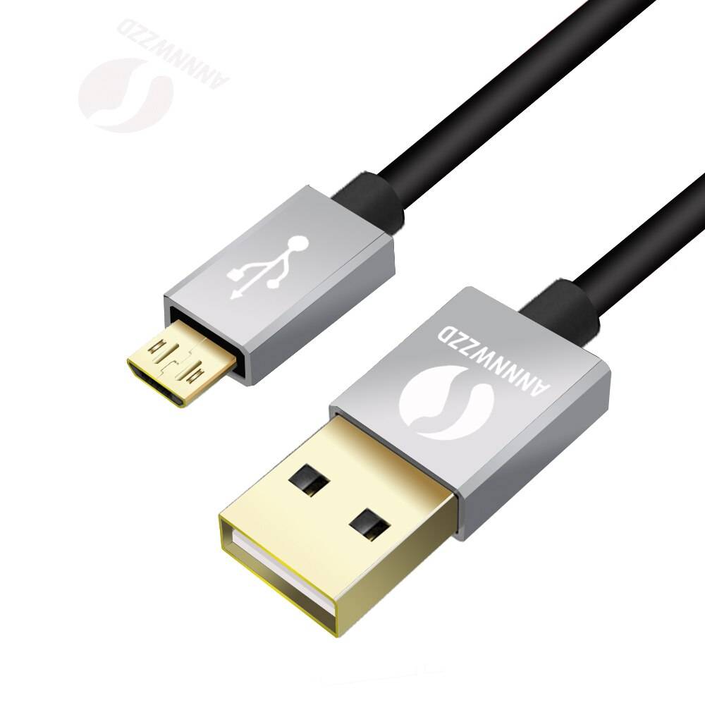 Micro usb-kabel 5v 2a nylonflätad höghastighets snabb usb-laddarkabel för samsung xiaomi huawei android telefonkabel - Svart / 1m
