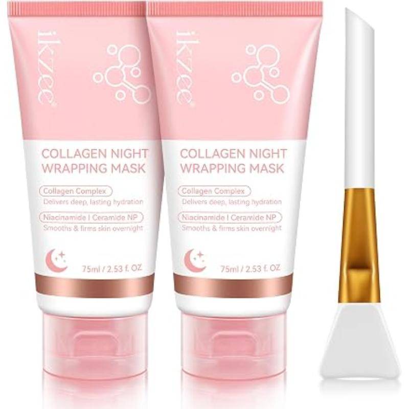 2pc Collagen Night Wrapping Peel‑Off Facial Mask, Overnight Hydrating Mask for All Skin Types, 75ml