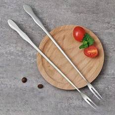 2ST Rostfritt stål Inlagd gaffel Olivgaffel Långt handtag Burk Pickle Gripper Burk Gaffel Cocktailgaffel Rostfritt stål Fruktgaffel Köksredskap Köksma - Multifärgad (1st silver,2st silver)