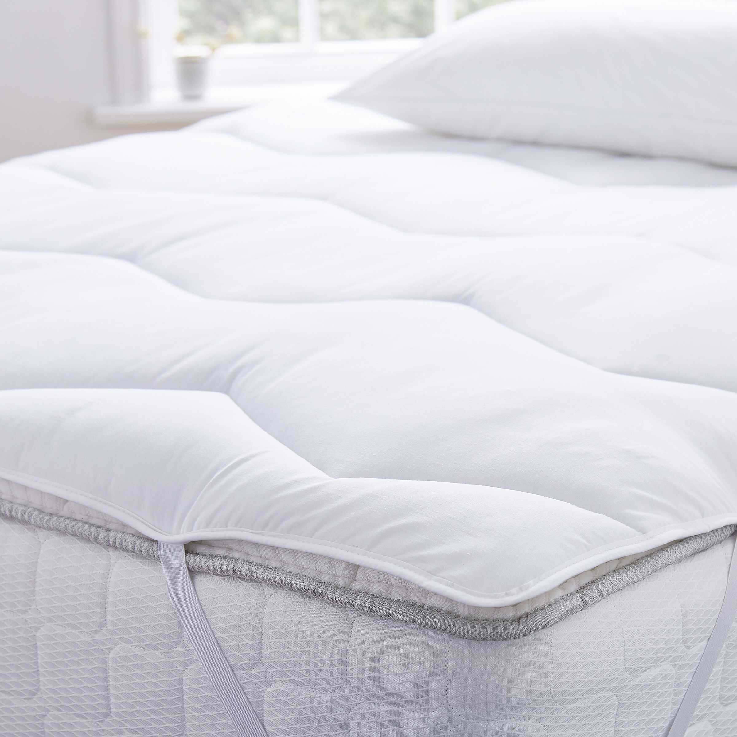 Murmur Luxury Cotton Percale Mattress Topper Double - White