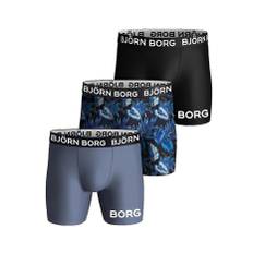 Björn Borg Performance Boxer Black/LT Blue/Flowers 3-pack