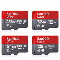Sandisk Ultra Micro SD-kort 32GB 64GB 128GB 256GB A1 U3 MicroSD-kort TF-minneskort Max läshastighet 120MB/S - Röd (32G,64G,128G,256G)