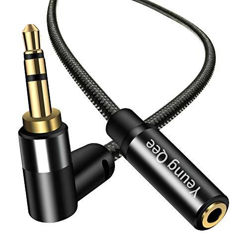 Hörlurar förlängningskabel 1 m, Yeung Qee Stereo Aux Jackkabel 3,5 mm hane till hona förlängningsstereo ljudadapterkabel (1 m)