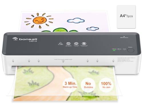 Bonsaii A4 laminator kallt och varmt, 80–125 mikron, inkl. 5 filmer