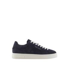 Armani Exchange, Skor, Herr, 41 EU, Läder, Mocka Läder Sneakers - blue (41 EU)