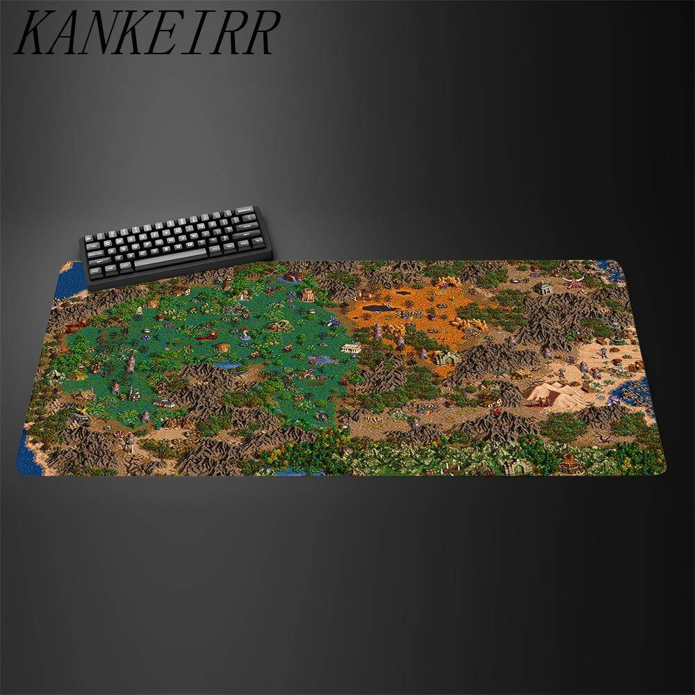 Gaming Laptop Tangentbord Skrivbordsmatta Heroes of Might and Magic 3 Musmatta PC-spelare Datortillbehör Musmatta Stora Musmattor XL black