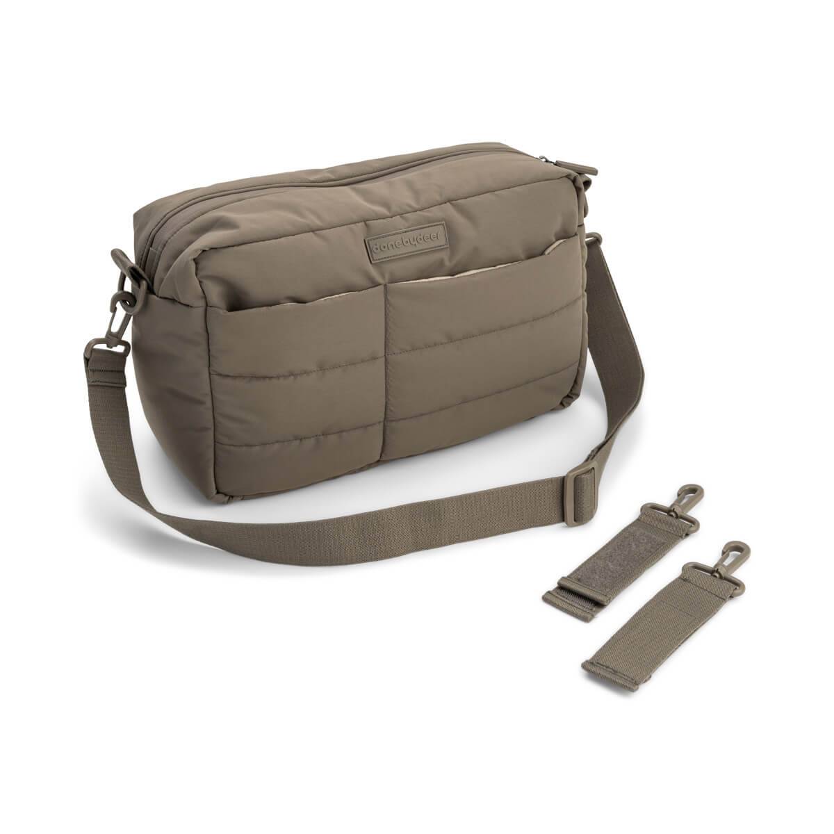 Done by Deer - Quiltet barnevognstaske - Taupe - 35 x 15 x H 23 cm - Fri fragt og klar til levering