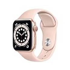 Apple Watch Series 6 GPS, 40 mm gyllene aluminiumhölje med rosa sandfärgat sportband , Normal (Renoverad)